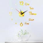 Английские зеркальные часы 3D gold