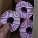 Коврик для йоги 6 мм 183х80 см "Энергия" 2х сторонний TPE, розовый/фиолетовый