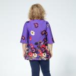 Комплект, трикотаж, блуза, брюки, сиреневый