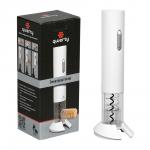 *QWERTY Электроштопор, пластик, 4,5х23,4 см, на батарейках 4хАА (в комплект не входят), белый /30/15