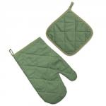 *Набор для кухни 2 предмета 'Цвет эмоций' (рукавичка-прихватка, прихватка), саржа, 100% хлопок, 'Олива'