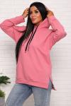 Толстовка с капюшоном, футер с лайкрой, розовый (944-4)