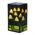 INBLOOM Гирлянда на солн.батарее, 5м, 10LED, шампань, 8 реж, грибы 18см, 2V80mA, 1.2V600mAh, IP44