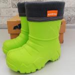 Nordman Kids Сапоги из ЭВА, утепленные, с манжетой из вельвета, Дошкольные, цвет Лайм
