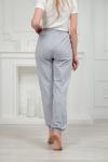 Брюки женские домашние из футера на манжете серый меланж