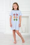 Ночная сорочка детская из кулирки с коротким рукавом Fruits&bikes голубой