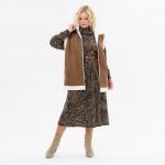 Жилет из экомеха "дубленка", на молнии, цвет "карамель"