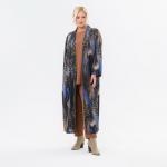 Кардиган длинный из джерси - ангора, принт "фантазия"