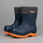 Nordman Flash Сапоги из ЭВА, утепленные, с манжетой из вельвета, Школьные, цвет Синий, подошва оранжевая