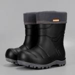 Nordman Flash Сапоги из ЭВА, утепленные, с манжетой из вельвета, Дошкольные, цвет Черный, подошва серая