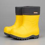 Nordman Flash Сапоги из ЭВА, утепленные, с манжетой из вельвета, Малодетские, цвет Желтый, подошва серая