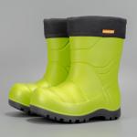 Nordman Flash Сапоги из ЭВА, утепленные, с манжетой из вельвета, Дошкольные, цвет Лайм, подошва серая