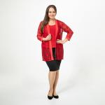 Кардиган, трикотаж, красный