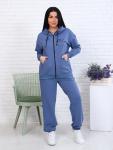 Костюм с брюками, футер с лайкрой 2-х нитка, синий (907-1)