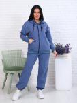 Костюм с брюками, футер с лайкрой 2-х нитка, синий (907-1)
