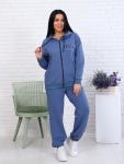 Костюм с брюками, футер с лайкрой 2-х нитка, синий (907-1)