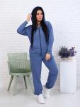 Костюм с брюками, футер с лайкрой 2-х нитка, синий (907-1)