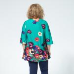 Комплект, трикотаж, блуза, брюки, зеленый