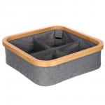 VETTA Корзина для хранения складная Bamboo Eco, 4 отдела, 30x30x9 см, бамбук, полиэстер