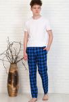 Брюки домашние "Тартан" (синий)