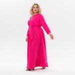 Платье длинное с цельнокроенным рукавом, цвет "фуксия"