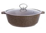Жаровня 26 с крышкой браун-браун Гранит