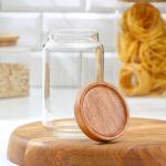 Банка стеклянная для хранения сыпучих продуктов Magistro Village, 700 мл, 9?15 см, с деревянной крышкой