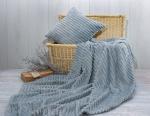Покрывало "Роскошь"-сер/серебро фланель жаккард 200*220 см.