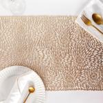 Дорожка на стол Доляна «Астры», 90?35 см, цвет золото