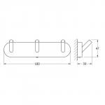 Вешалка Artwelle Harmonie, 3 крючка, хром, 18 см