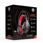 BY Наушники проводные с микрофоном игровые Сabasset 3.5мм 4pin-SPK+MIC 3,2 м, красные