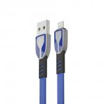 BY Кабель для зарядки Графика Micro USB, 1м, Быстрая зарядка QC3.0, штекер металл, синий