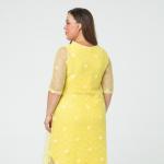 Платье, кружевное полотно, желтый