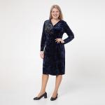 Платье, бархатное полотно, синий