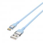 BY Кабель для зарядки Live iP, 1м, 2.4A, силиконовая оплетка, голубой