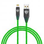 BY Кабель для зарядки Светящийся iP, 1м, 2.4А, Быстрая зарядка, подсв. зеленая, Герои, БАБА ЯГА