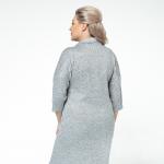 Платье, вязаное полотно, серый