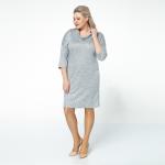 Платье, вязаное полотно, серый