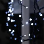 Гирлянда «Бахрома» 3 ? 0.6 м, IP44, УМС, тёмная нить, 160 LED, свечение белое, мерцание белым, 220 В