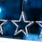 Гирлянда «Бахрома» 2.4 ? 0.9 м с насадками «Звёзды», IP20, прозрачная нить, 138 LED, свечение синее, 8 режимов, 220 В