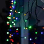 Гирлянда «Бахрома» 3 ? 0.6 м, IP44, УМС, тёмная нить, 160 LED, свечение мульти, 220 В