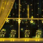 Гирлянда «Бахрома» 2.4 ? 0.9 м с насадками «Олень», IP20, прозрачная нить, 138 LED, свечение тёплое белое, 8 режимов, 220 В