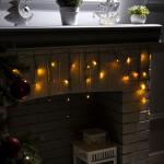 Гирлянда «Бахрома» 3 ? 0.5 м, IP20, тёмная нить, 80 LED, свечение жёлтое, 8 режимов, 220 В