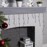 Гирлянда «Бахрома» 3 ? 0.5 м, IP20, тёмная нить, 80 LED, свечение жёлтое, 8 режимов, 220 В