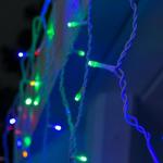 Гирлянда «Бахрома» 3 ? 0.6 м, IP44, УМС, белая нить, 160 LED, свечение мульти, 220 В