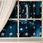 Гирлянда «Бахрома» 2.4 ? 0.9 м с насадками «Звёздочки», IP20, прозрачная нить, 186 LED, свечение мульти, 8 режимов, 220 В