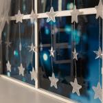 Гирлянда «Бахрома» 2.4 ? 0.9 м с насадками «Звёздочки», IP20, прозрачная нить, 186 LED, свечение мульти, 8 режимов, 220 В