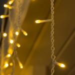 Гирлянда «Бахрома» 3 ? 0.6 м, IP44, УМС, белая нить, 160 LED, свечение тёплое белое, 220 В