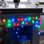 Гирлянда «Бахрома» 1.8 ? 0.5 м с насадками «Звёзды», IP20, прозрачная нить, 48 LED, свечение мульти (RG/RB), мигание, 220 В