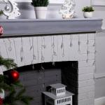 Гирлянда «Бахрома» 1.8 ? 0.5 м с насадками «Звёзды», IP20, прозрачная нить, 48 LED, свечение мульти (RG/RB), мигание, 220 В